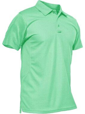 Men Mint Green-short Quick Dry Performance Polo Shirt Short Sleeve Tactical Golf